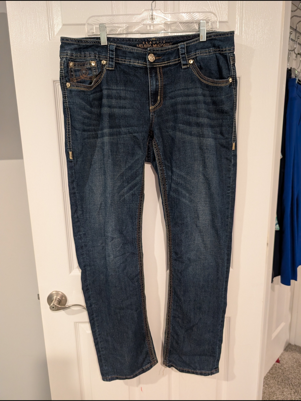 Classic Melissa McCarthy Seven 7 Dark Wash Straight Leg Jean in Size 16W